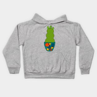 Cute Cactus Design #124: Curvy Cactus In Retro Pot Kids Hoodie